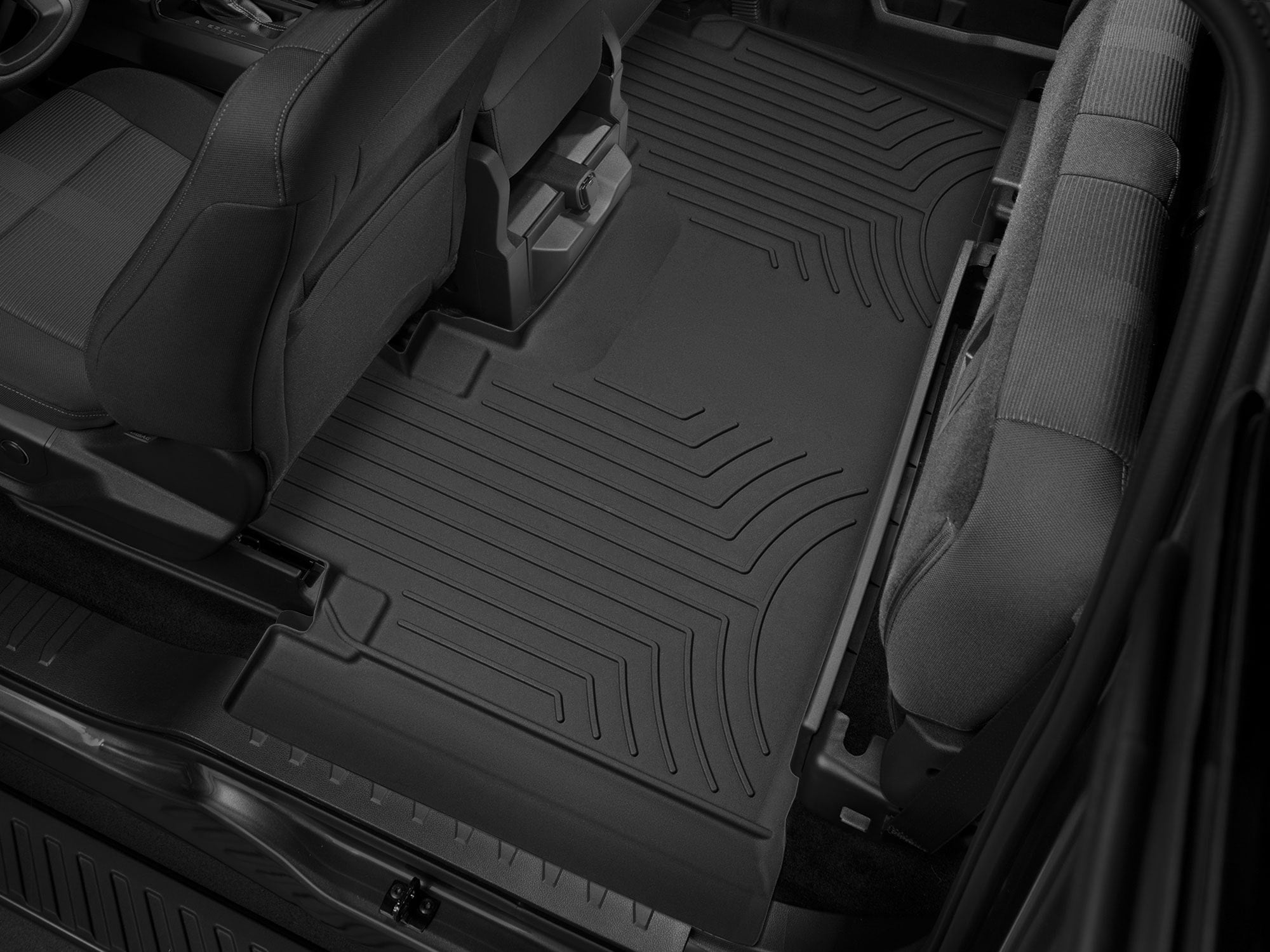 WeatherTech FloorLiner HP Custom Fit Floor Mats compatible with Ford F-150, Super Duty - 2nd Row, Black