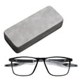 thumbnail image 2 of Gafas de lectura con bloqueo de luz azul, ligeras, con patillas antideslizantes para mujeres y hombres Negro Gris 250 degree, 2 of 9