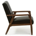 thumbnail image 4 of Baxton Studio Nikko Faux Leather Accent Chair in Black and Walnut, 4 of 6