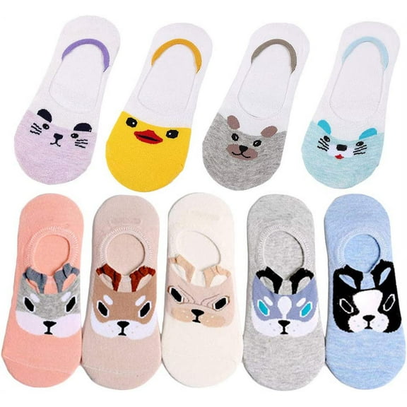 STONCEL Casual Low Cut Ankle Socks Girls, Women No Show Socks with No Slip Liner Grip Breathable Liner Short Crew Socks (9 Pairs)