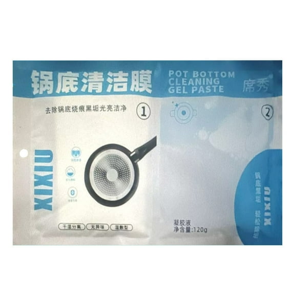 BallsFHK Black Scale Cleaner Film On The Bottom Of The Pot, Powerful Removal Tool, Black Stainless Steel Iron Pot Gel Paste, Kitchen Oil Stains, And Cleaning 120ml