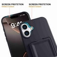 thumbnail image 3 of Dteck Hidden Wallet Cash Slot Case for iPhone 16, Heavy Duty Hard PC + Soft TPU Bumper Protective Rugged Cover with Built-in Mirror, Shockproof Dual Credit Card Holder Slim Case, Black, 3 of 6