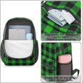thumbnail image 4 of Green and Black Checkered Pattern 17" School Backpacks for Teens,Waterproof Oxford Fabric,S-Shape Padded Straps for School,Travel,Hiking,Camping, 4 of 6