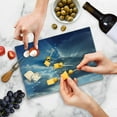 thumbnail image 4 of Landscape Cutting Board, Sunshine Sun Rays Breaking Through Huge Dark Clouds View Landscape Picture, Decorative Tempered Glass Cutting and Serving Board, Small Size, Grey Blue, by Ambesonne, 4 of 5