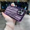 thumbnail image 3 of Water Ripple Pattern Glitter Case for iPhone 13 Pro Max, Luxury Electroplated Curly Wave Frame Bling Phone Case for iPhone 13 Pro Max, Soft TPU Protective case for Women Girls, Purple, 3 of 13