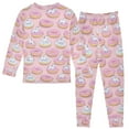 thumbnail image 2 of joogoo Cartoon Unicorn Donuts 2 Piece Long Sleeve Tee and Pants Cotton Pajama Set 6Y, 2 of 7