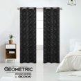 thumbnail image 2 of Cortinas opacas Deconovo con estampado geométrico de líneas, con aislamiento térmico y ojales, color negro/línea geométrica, 42 x 90 pulgadas, para dormitorio, 2 of 8