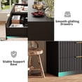 thumbnail image 4 of Modern Fluted 8 Drawer Dresser, Large Capacity Chest of Drawers, with Metal Handles & Anti-Tip, Wooden Storage Organizer for Bedroom, Living Room, Hallway, Black, 4 of 8
