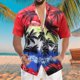 thumbnail image 5 of Camisas Negras Para Hombre Blusa superior con estampado hawaiano de playa de ocio de de verano para hombre (Red, 3XL), 5 of 7