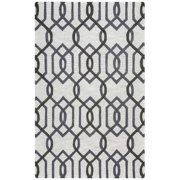 Alora Decor Berlin 9' x 12' Trellis Grey/Gray/Rust/Blue Hand-Tufted Area Rug