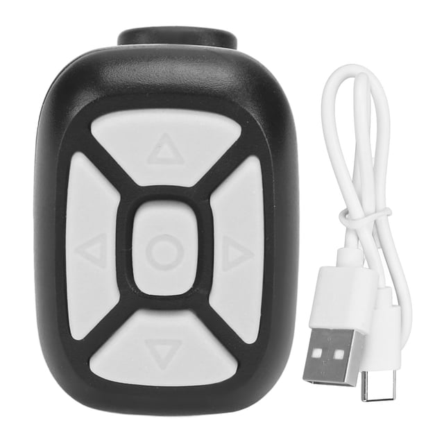 Mando a distancia Bluetooth para pasar páginas, para teléfono móvil, con anillo Bluetooth, para iPhone, smartphones, tabletas, color negro