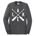 thumbnail image 2 of Wild Bobby, Lake Cross Paddles, Men Long Sleeve Shirt, Heather Black, 3X-Large, 2 of 4