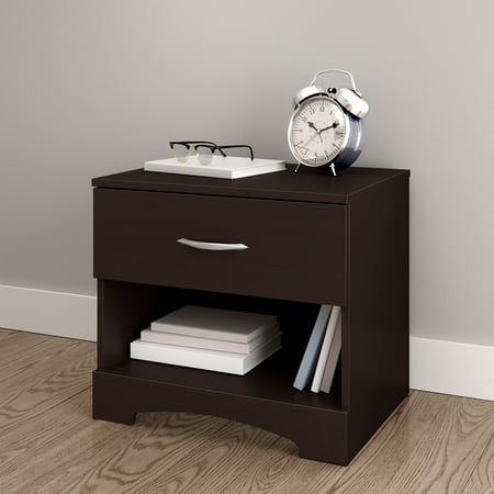 South Shore Step One 1-Drawer Nightstand - End Table with Storage Brown
