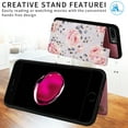 thumbnail image 5 of Floral Pattern Wallet Case for iPhone 8 Plus / iPhone 7 Plus with RFID Blocking Card Holder, Colorful Flower Pattern PU Leather Stand Flip Case for Women Girls, Magnetic Clasp Shockproof Cover, Rose, 5 of 7