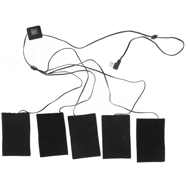 Almohadilla calefactora eléctrica para ropa, resistencia al desgaste suave, hoja calefactora USB de fibra compuesta Flexible, calentador eléctrico de tela con interruptor de 1 a 5 YUNYI BRAND Deportes