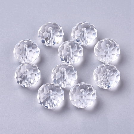 Handmade Glass Beads Imitate Austrian Crystal Faceted Rondelle Clear 16x12mm Hole: 1mm Material Glass