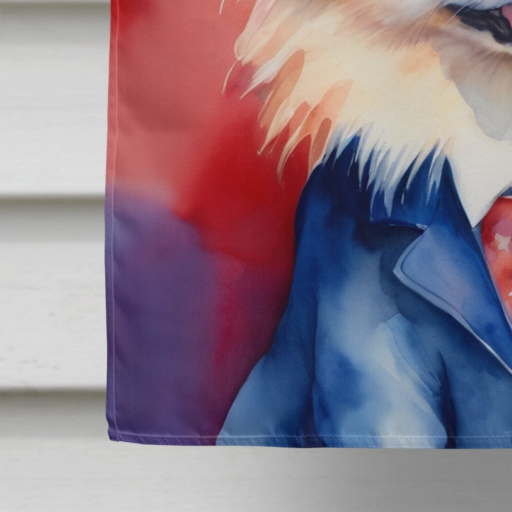 Pomeranian Patriotic American House Flag 28 in x 40 in