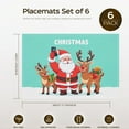 thumbnail image 2 of Merry Christmas Placemats - Deco for Coffee Table 6Pack 17.7x13inch - Christmas Selfie Cartoon Snowman . Cute Indoor Doormat Fade-Resistant Santa Claus Home Entrance Mat, 2 of 6
