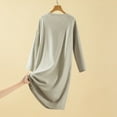 thumbnail image 5 of Aboser Womens Winter Fleece Nightgown with Built in Bras Loungewear Warm Long Sleeve Sleepshirts Solid Color Long Nightdress Casual Round Neck Sleep Gowns, 5 of 8