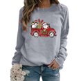 thumbnail image 1 of Fashnice Hauts pour Femmes Imprimé Père Noël Chandail Col Rond Chandail en Molleton de Noël Automne T-shirt Gris TG, 1 of 2