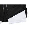 thumbnail image 5 of Pantalones cortos de doble capa para hombre, 2 en 1, malla forrada con cordón, diseño de cintura elástica, transpirable, secado rápido, Fitness, trotar, 5 of 5