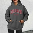 thumbnail image 2 of Bibifish Hoodies For Women Chicago City Print Fall Preppy Hoodies Long Sleeve Drawstring Female Sports Outwears With Pocket, 2 of 4