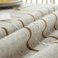 thumbnail image 3 of Mantel de lino de algodón lavable con borlas, mantel moderno de rayas simples para decoración de mesa de comedor de cocina de hogar, 3 of 6