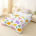 thumbnail image 2 of Homewish Kawaii Dino Twin Comforter Sets,Cartoon Wildlife Bedding Set,White,Colorful Stars Reversible,2pcs,1 Comforter and 1 Pillowcase, 2 of 7