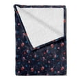 thumbnail image 2 of Navy Blue Soft Flannel Fleece Blanket, Various Little Lavender Carnation Flowers Design Leaves and Colorful Blots, Cozy Plush for Indoor and Outdoor Use, 50" x 70", Indigo Multicolor, by Ambesonne, 2 of 5