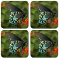 thumbnail image 1 of Vinyl Drink Coasters - Set of 4 - Blue, Black & Orange Butterfly, 1 of 3