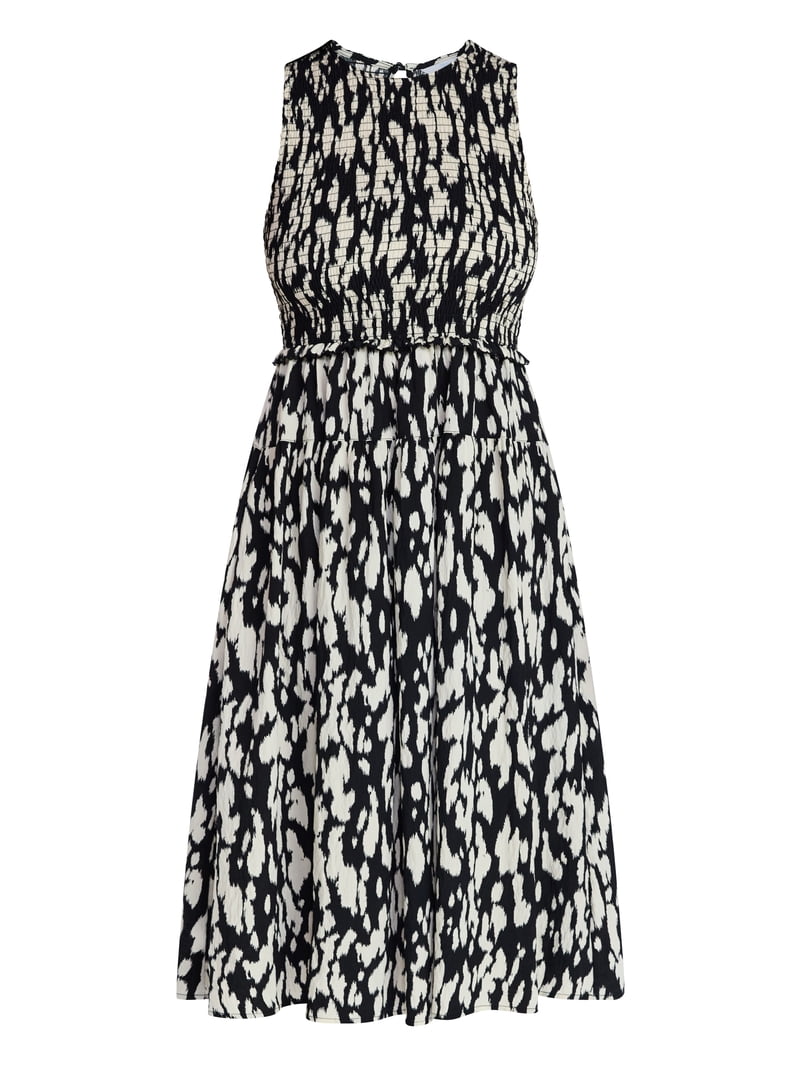 Time and Tru Women's Tiered Skirt Ruffle Smocked Midi Dress, Sizes Xs-4x