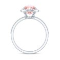 thumbnail image 3 of Rosec Jewels 2 Ct IGI Certified Lab Grown Pink Diamond Halo Ring with White Diamond (VS1 Grade), 925 Sterling Silver, US 4.00, 3 of 9