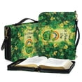 thumbnail image 4 of ZUXONGSY St.Patrick's Day Green Jar Gold Clover Print Pu Leather Bible Cover for Men Women Lightweight Bible Protector with Adjuatable Strap Large Bible Gift for Daily Use, -M, 4 of 7
