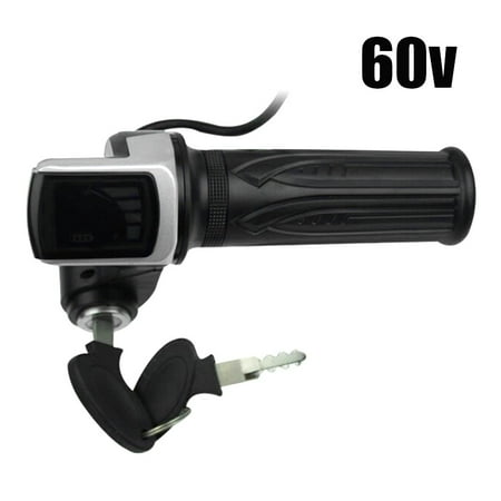 36V 48V 60V Electric Scooter Throttle Grip With Key Lock Power Indicator