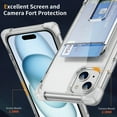 thumbnail image 5 of Design for iPhone 14 Case with Card Holder, Wallet Ring Holder Kickstand Case Clear Slim Four Corner Enhanced Protective Cover Anti-Scratch Shockproof Phone Card Case for iPhone 14, Clear, 5 of 8