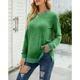 thumbnail image 5 of SHIBEVER Long Sleeve Workout Shirts for Women Fall Cute Pocket Casual Tunics Tops Blouses Green, 5 of 6