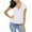 89#White, variant on Women's Summer Tops Short Sleeve Slim Fitted Deep V Neck Cross Wrap Tunic T-Shirt Side ruched Shirring Tees Navy XL