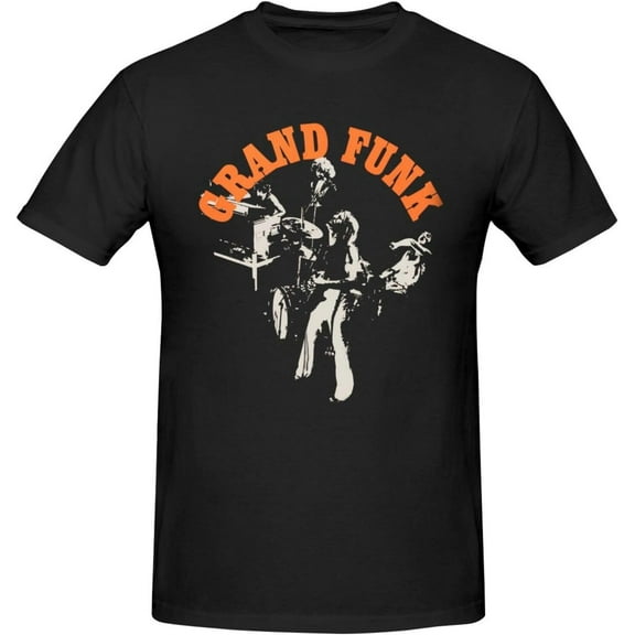 Grand Funk and Railroad T Shirt for Men Cotton Crew Neck Short Sleeve Casual Stylish Tee Black