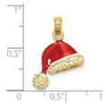 thumbnail image 3 of Auriga Fine Jewelry 14K Yellow Gold 3-D w/ Red and White Enamel Santa Hat Charm (L - 17.5mm, W- 16.15mm), 3 of 7