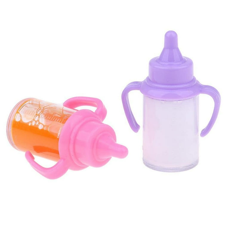 Zenghuiiii 2pcs Baby Dolls Feeding Bottle Set Doll Accessory