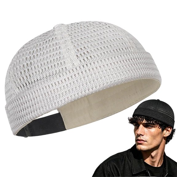 Brimless Hats for Men, Summer Style Mesh Tang Ultra, Adjustable Breathable Docker Cap for Men Women
