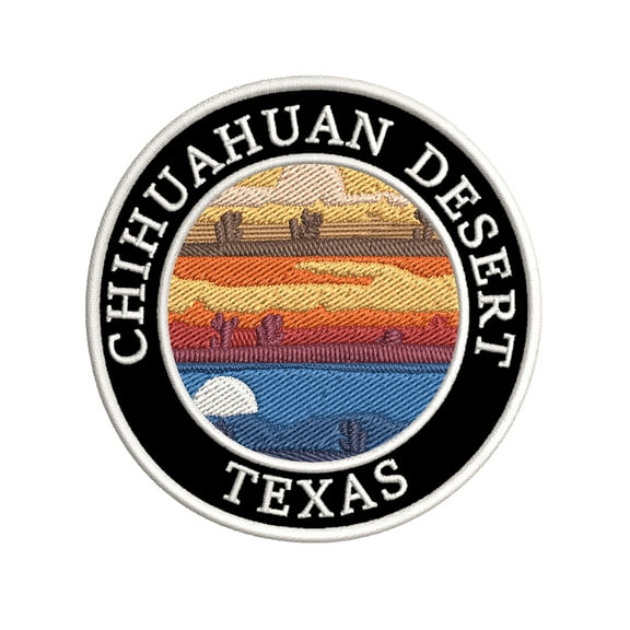 Chihuahuan Desert, Texas Embroidered DIY Iron on or Sew-on Decorative Patch Badge Emblem Appliques Adventure Wildlife Vacation Travel Tourist Souvenir Series