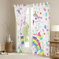 thumbnail image 3 of Homewish Kawaii Unicorn Curtains Pack of 2 (42x84 Each),Colorful Heart Print Curtains Blackout,Cartoon Rainbow Bedroom Curtains For Girls Teens,Microfiber Bedroom Decor, 3 of 6