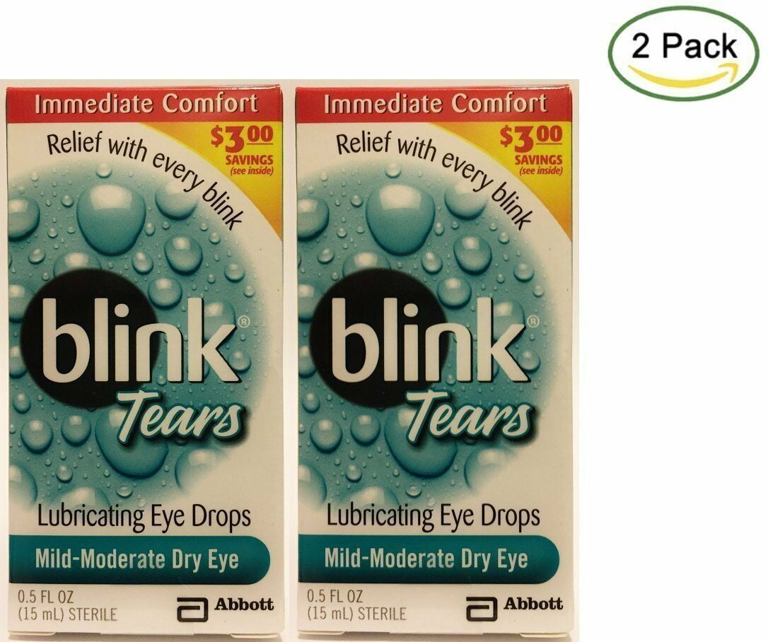 blink Tears Lubricating Eye Drops Mild-Moderate Dry Eye, 0.5 FL OZ 15 ml - 2-Pack