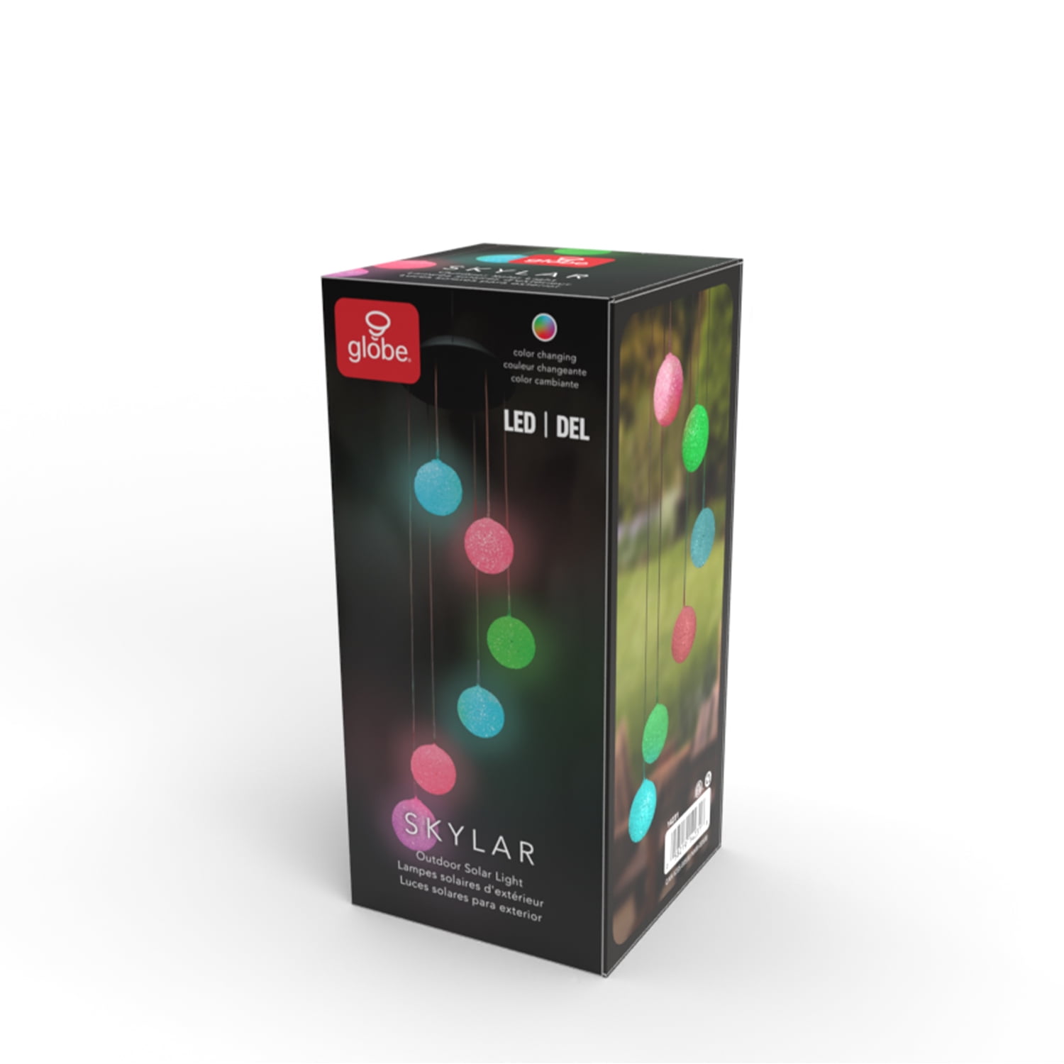 Globe Electric Solar Powered LED Integrated Outdoor Indoor RGB Multicolor Changing Slow-Flashing Orb Wind Chimes