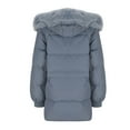 thumbnail image 4 of Fashion Winter Warm Jackets for Womens Plus Size Solid Color Pocket Hodded Draw Rope Keep Warm Fashion Coat, 4 of 8