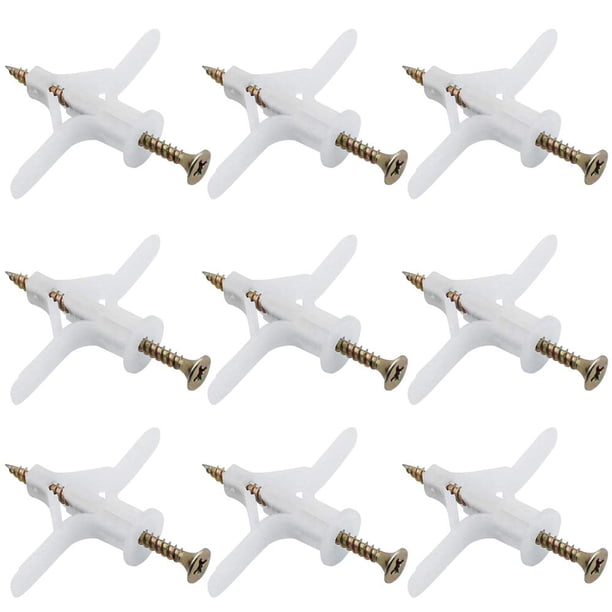 60 Juegos de anclajes para placas de yeso Tubo de expansión de plástico Anclajes para tubos de expansión de perforación automática para aviones utilizados para la mayoría de las paredes livianas Placas de yeso XianweiShao 8390605664519