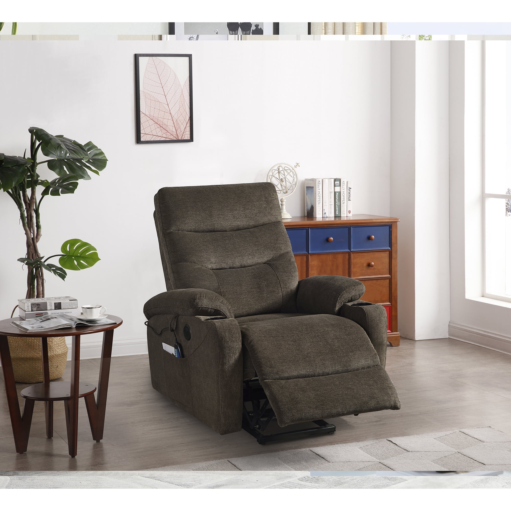Kadyn Rocking Recliner Chair, Electric Power Lift Recliner Chair Sofa with Massage and Heat for Elderly for Living Room Bedroom, USB Ports, Brown Kadyn Rocking Recliner Chair, Electric Power Lift Recliner Chair Sofa with Massage and Heat for Elderly for Living Room Bedroom, USB Ports, Brown