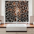 thumbnail image 2 of Ambesonne Industrial Kitchen Curtains, Round 3D Style Art, 55"x39", Dark Brown Caramel Cream, 2 of 3