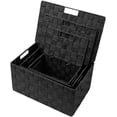 thumbnail image 2 of Sorbus 3 Piece Basket Storage Organization Set - Weave Fabric Bins, Black, 2 of 6